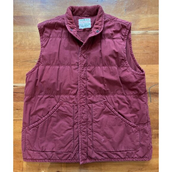 Lucky Brand Mens Red Quilted Vest Size L Made In India Cotton Blend Handcrafted - Picture 1 of 7